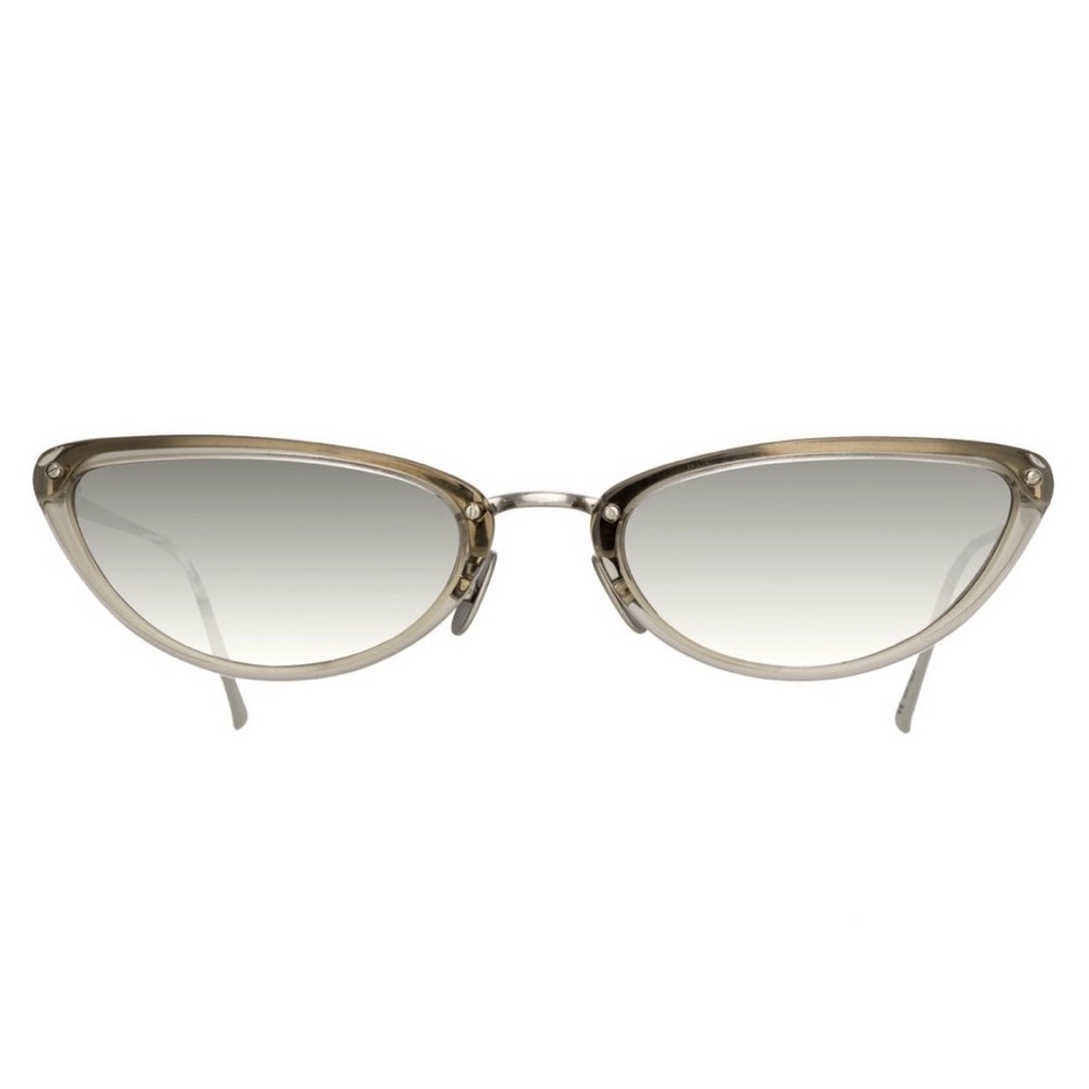 NWOT😎Linda Farrow Metallic Cat-Eye Sunglasses